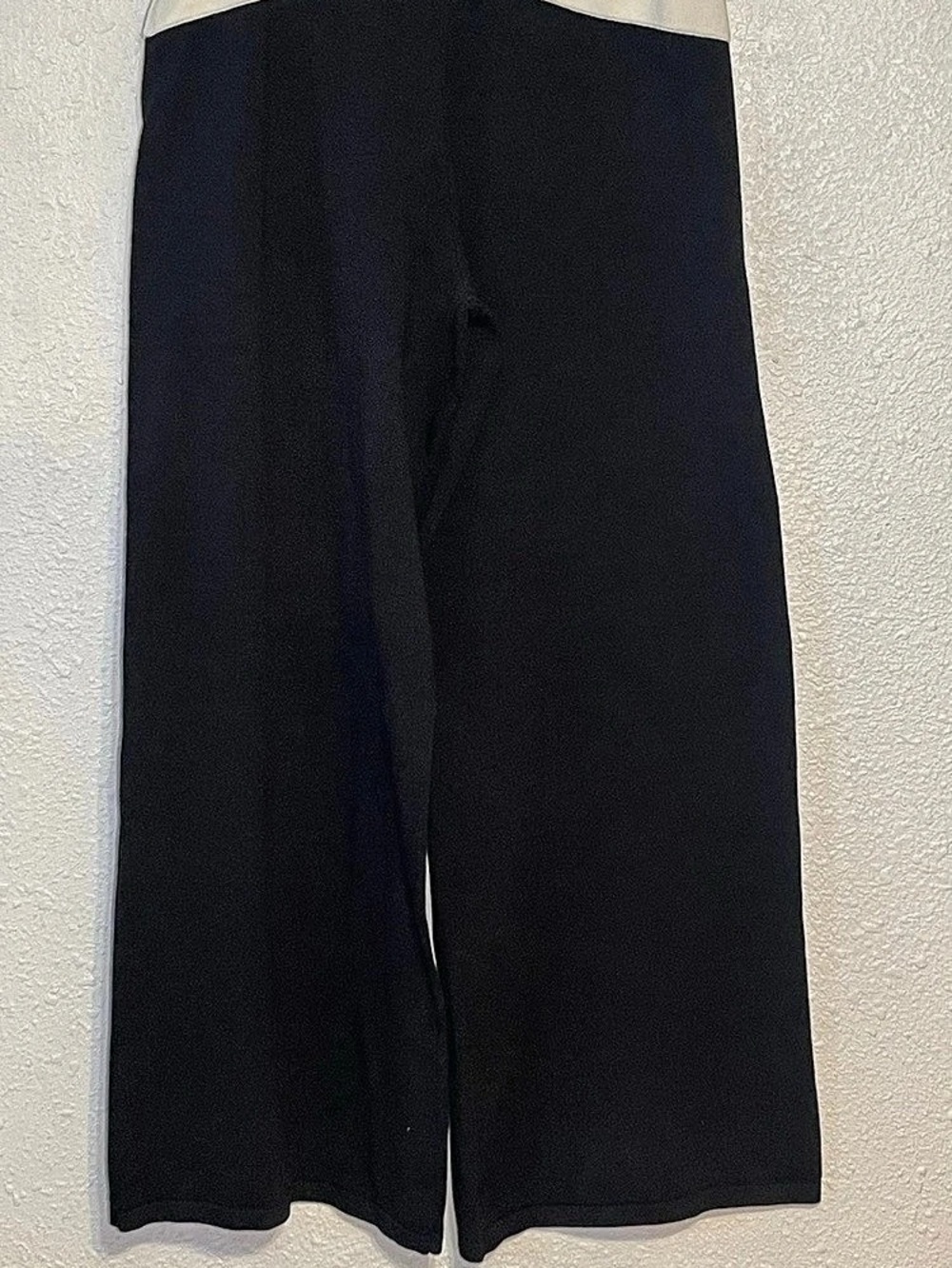 Cider black knitted Wide Leg Pants in Black & Cream size 1XL